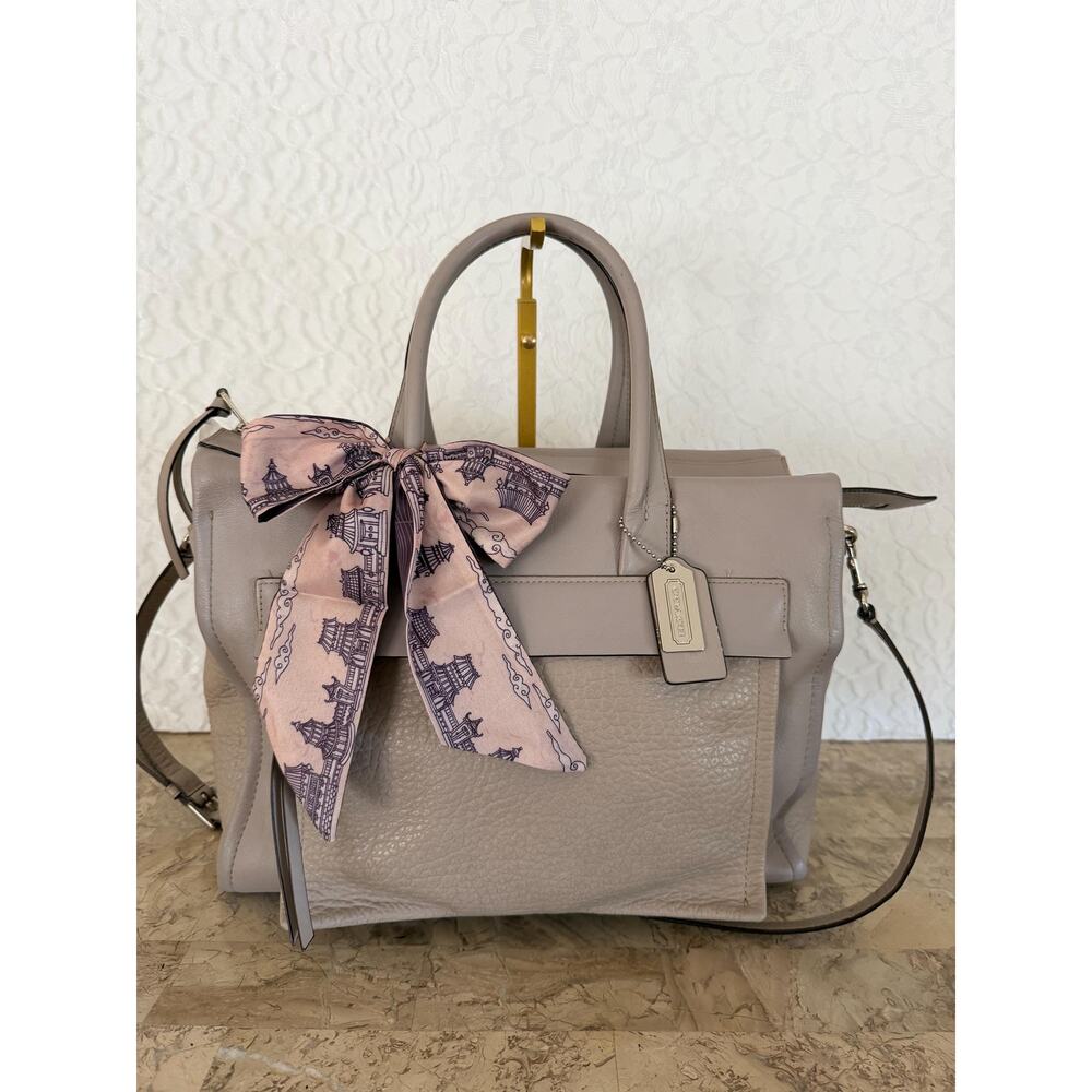 COACH BLEECKER Leather pocket carryall 27927 satchel handbag shoulder purse bag